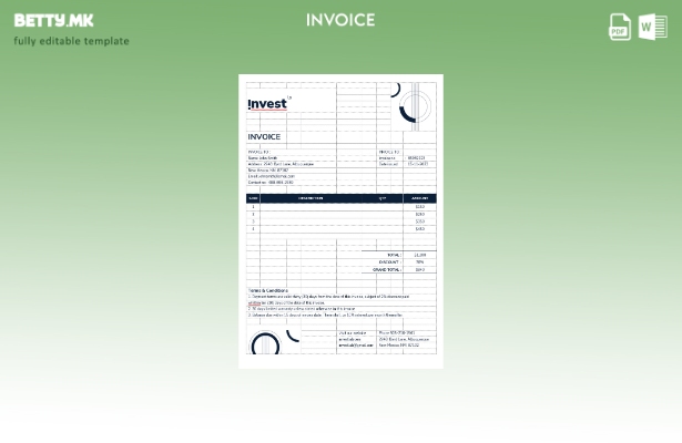 Шаблон за фактура за финансиски советник во модерен стил